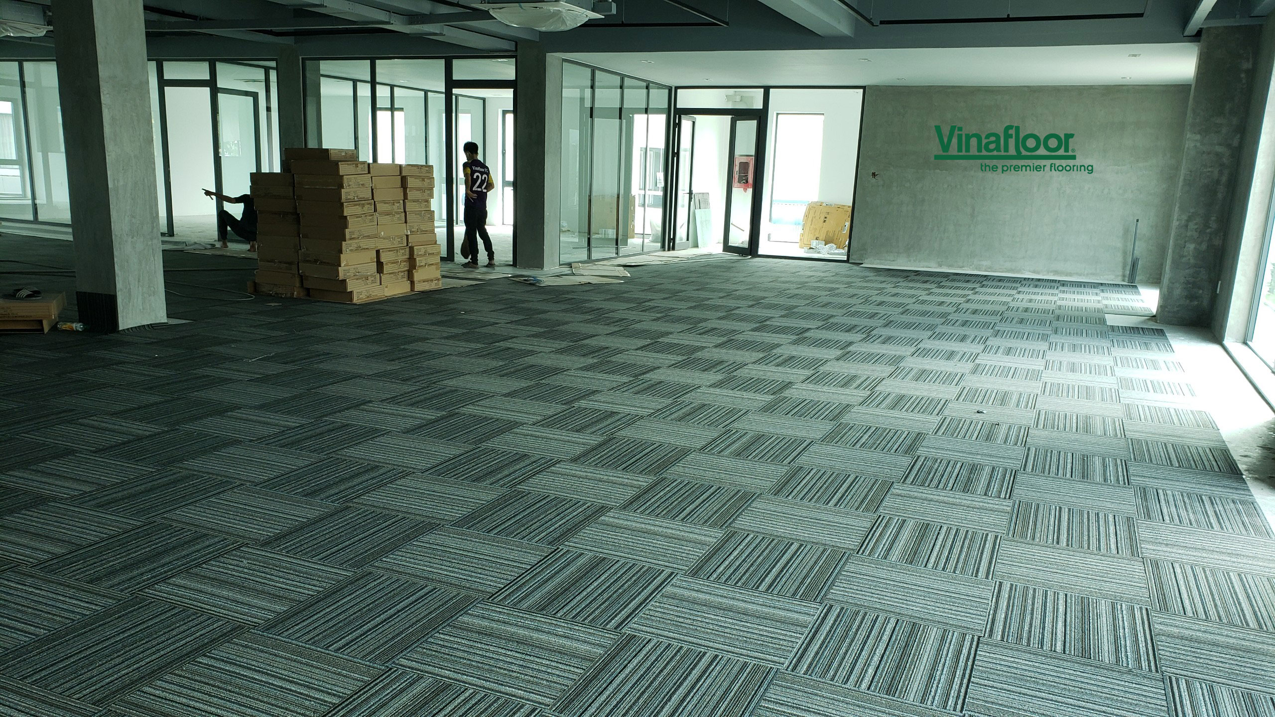 Công trình thảm trải sàn ME13 nhà thầu Thanh Phong cho văn phòng nhà máy